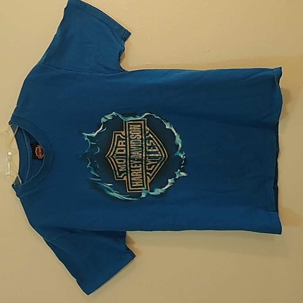 Vintage Harley Davidson t shirt size M single stich blue - Picture 3 of 7